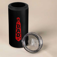 Dad Tie Star Music Lover Fathers Day 4 in 1 Can Cooler Tumbler