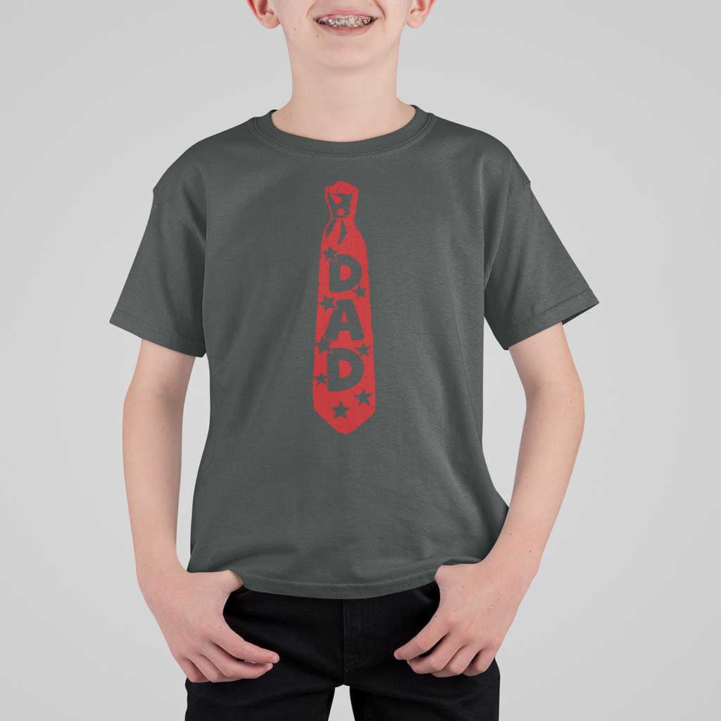 Dad Tie Star Music Lover Fathers Day T Shirt For Kid