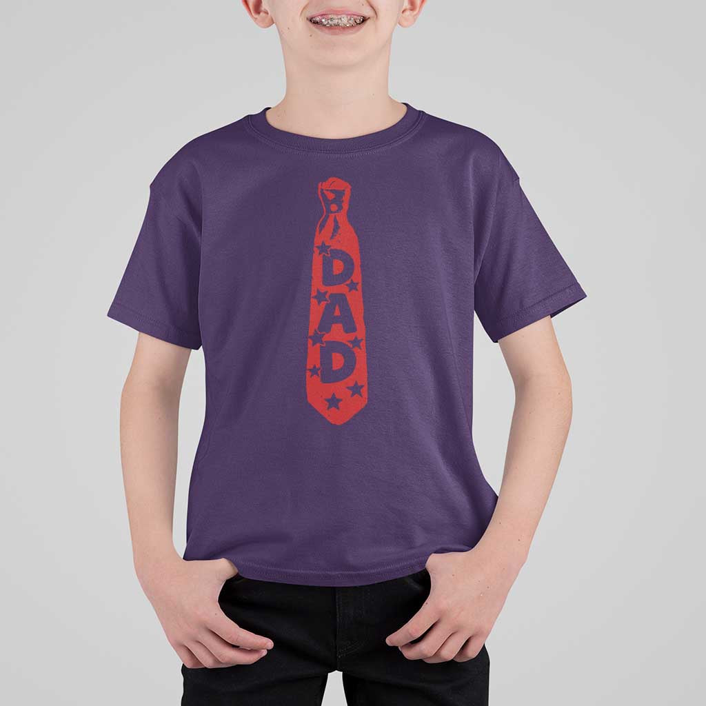 Dad Tie Star Music Lover Fathers Day T Shirt For Kid