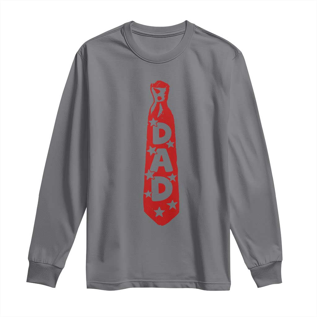 Dad Tie Star Music Lover Fathers Day Long Sleeve Shirt