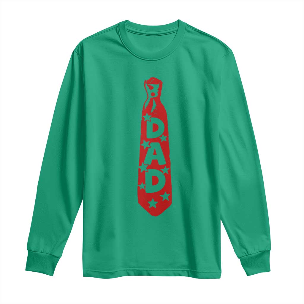 Dad Tie Star Music Lover Fathers Day Long Sleeve Shirt
