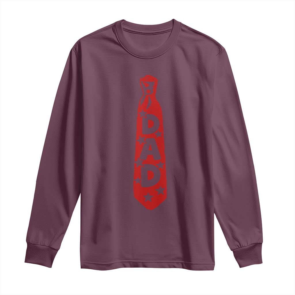 Dad Tie Star Music Lover Fathers Day Long Sleeve Shirt