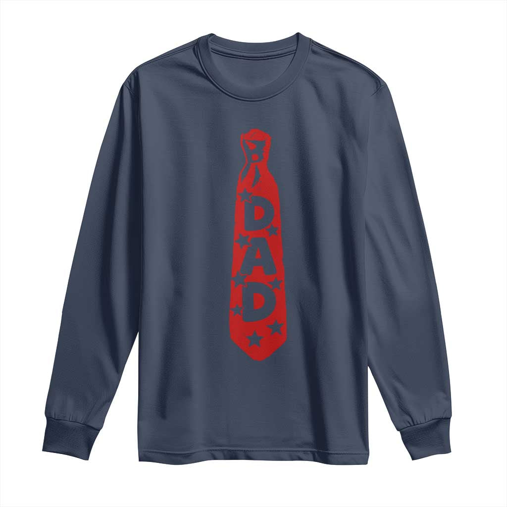 Dad Tie Star Music Lover Fathers Day Long Sleeve Shirt
