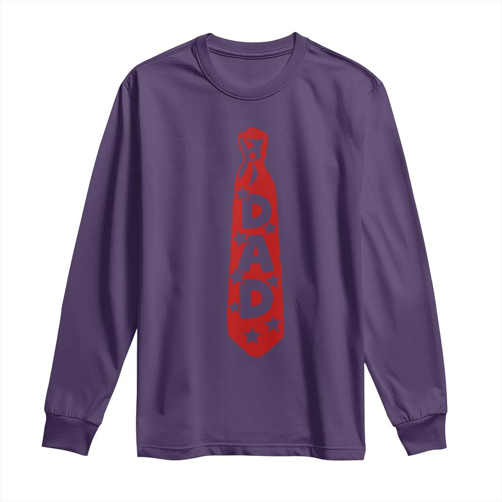 Dad Tie Star Music Lover Fathers Day Long Sleeve Shirt