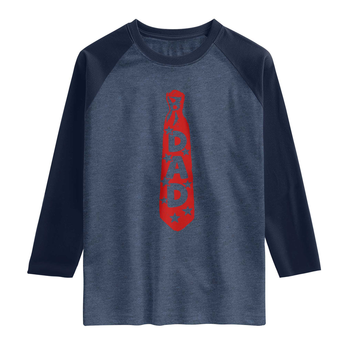 Dad Tie Star Music Lover Fathers Day Raglan Shirt