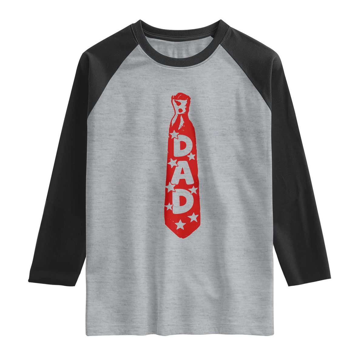 Dad Tie Star Music Lover Fathers Day Raglan Shirt