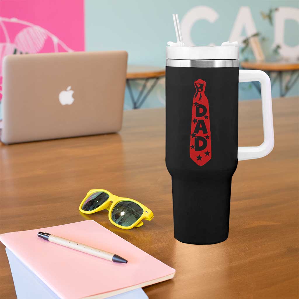 Dad Tie Star Music Lover Fathers Day Tumbler With Handle