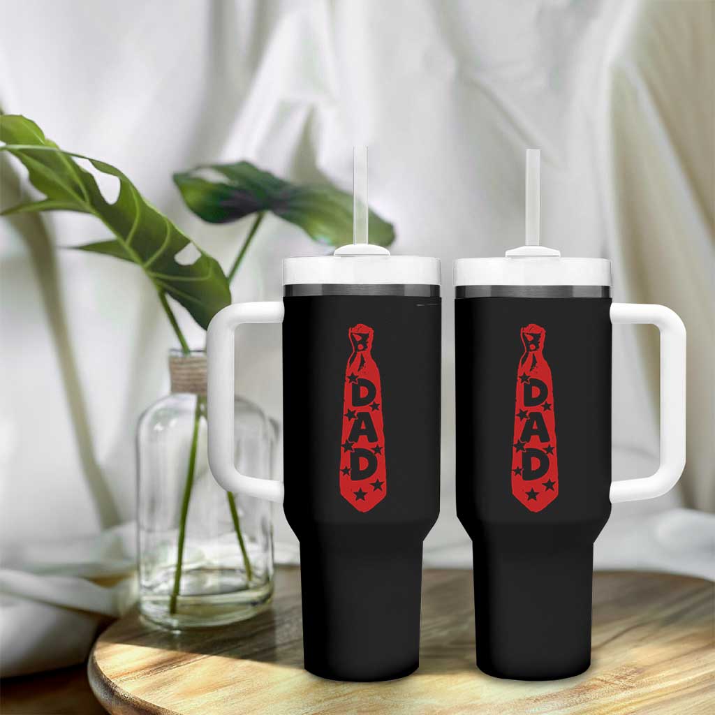 Dad Tie Star Music Lover Fathers Day Tumbler With Handle