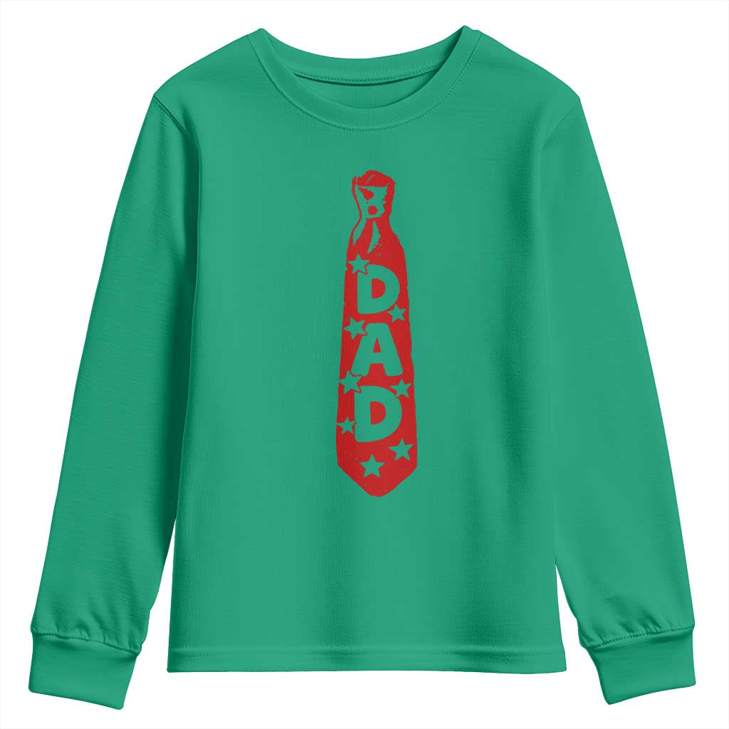 Dad Tie Star Music Lover Fathers Day Youth Sweatshirt