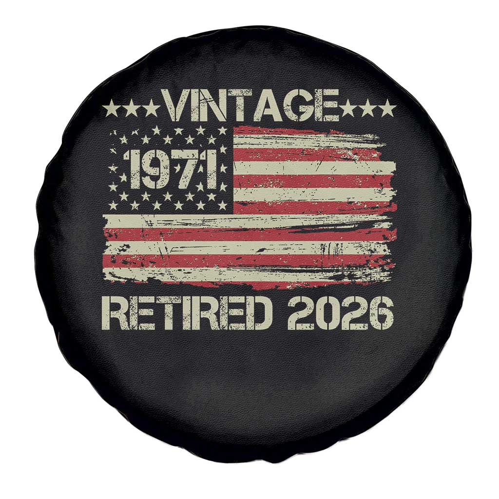 55th Birthday Retirement Spare Tire Cover Vintage 1971 Retired 2026 American Flag
