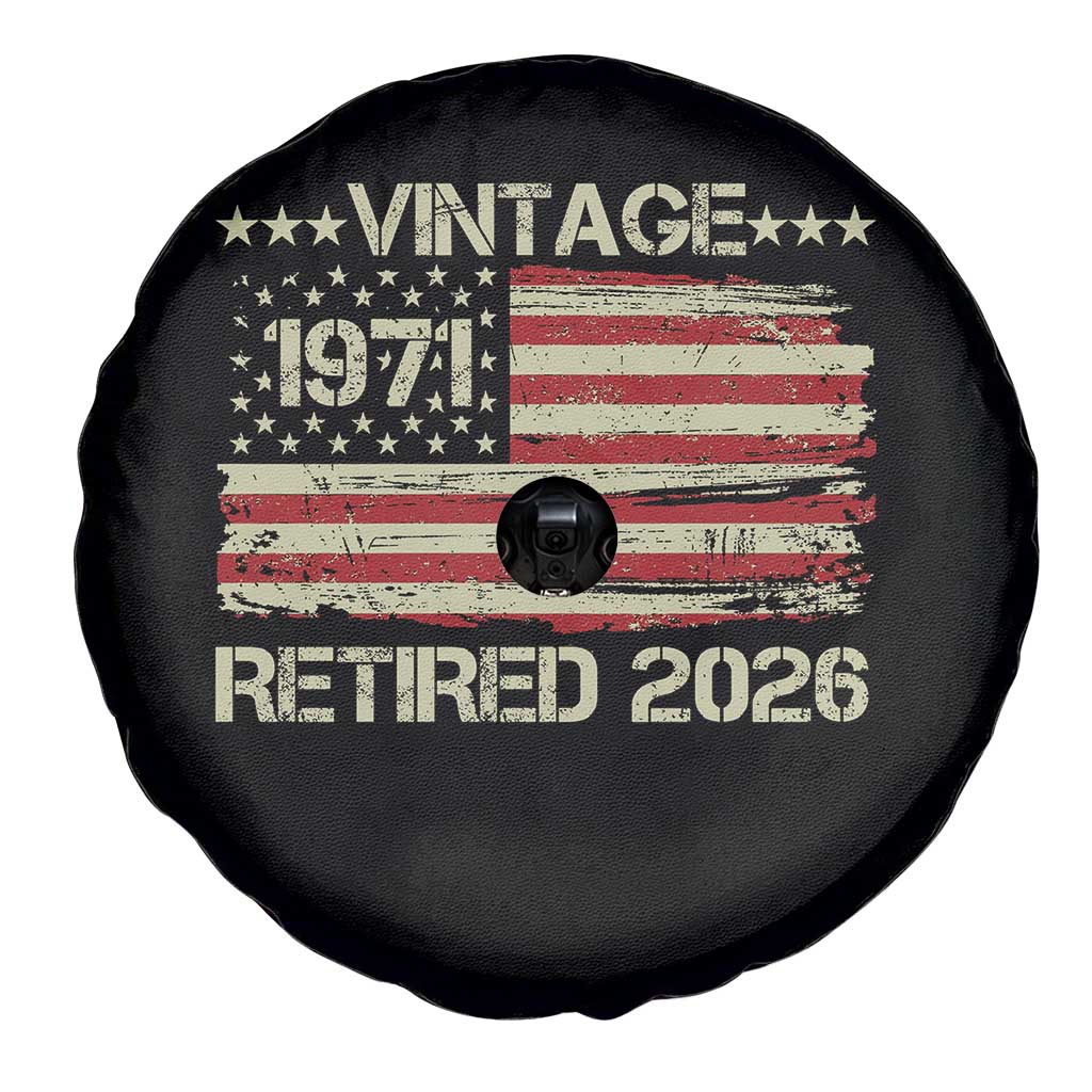 55th Birthday Retirement Spare Tire Cover Vintage 1971 Retired 2026 American Flag