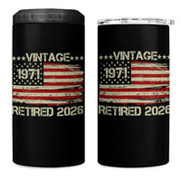 55th Birthday Retirement 4 in 1 Can Cooler Tumbler Vintage 1971 Retired 2026 American Flag