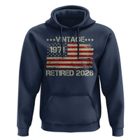 55th Birthday Retirement Hoodie Vintage 1971 Retired 2026 American Flag