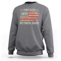 55th Birthday Retirement Sweatshirt Vintage 1971 Retired 2026 American Flag