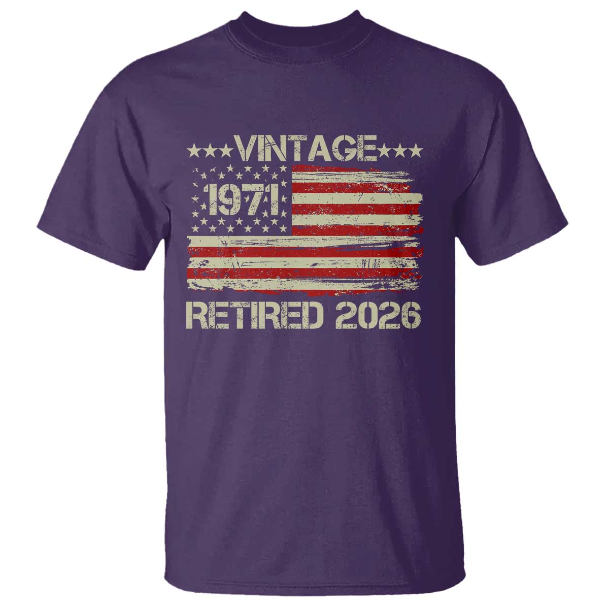 55th Birthday Retirement T Shirt Vintage 1971 Retired 2026 American Flag