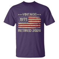 55th Birthday Retirement T Shirt Vintage 1971 Retired 2026 American Flag