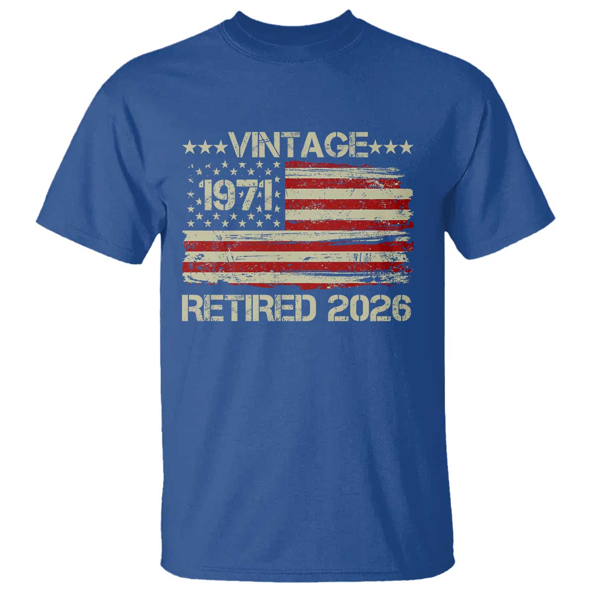 55th Birthday Retirement T Shirt Vintage 1971 Retired 2026 American Flag