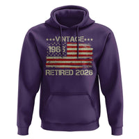 60th Birthday Retirement Hoodie Vintage 1966 Retired 2026 American Flag