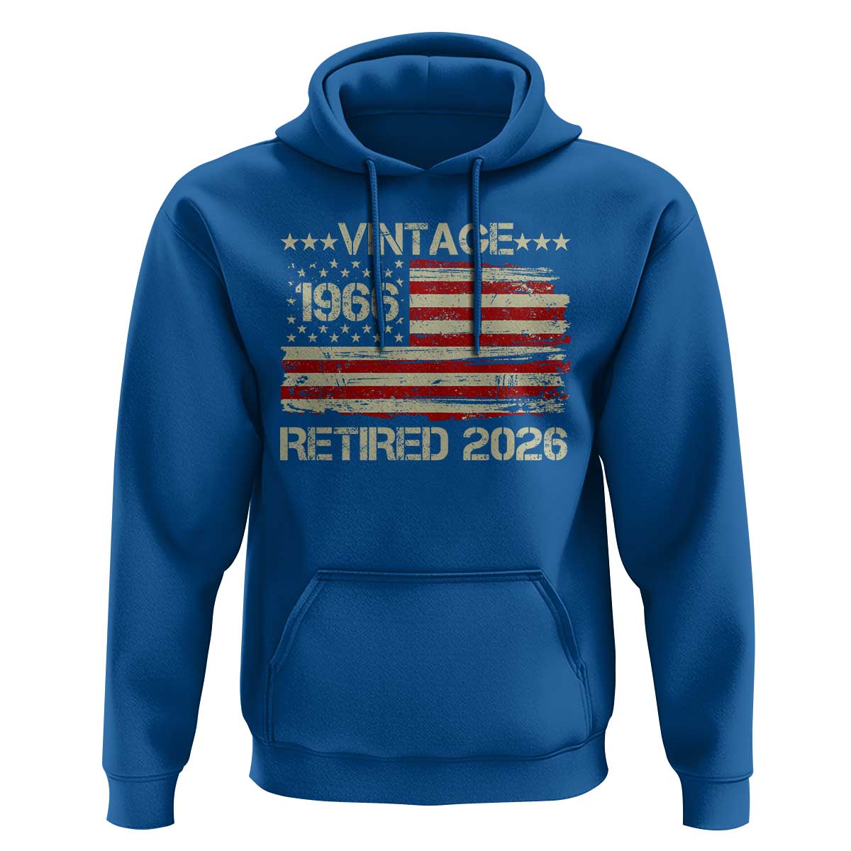 60th Birthday Retirement Hoodie Vintage 1966 Retired 2026 American Flag