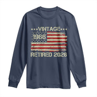 60th Birthday Retirement Long Sleeve Shirt Vintage 1966 Retired 2026 American Flag