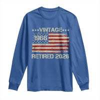 60th Birthday Retirement Long Sleeve Shirt Vintage 1966 Retired 2026 American Flag