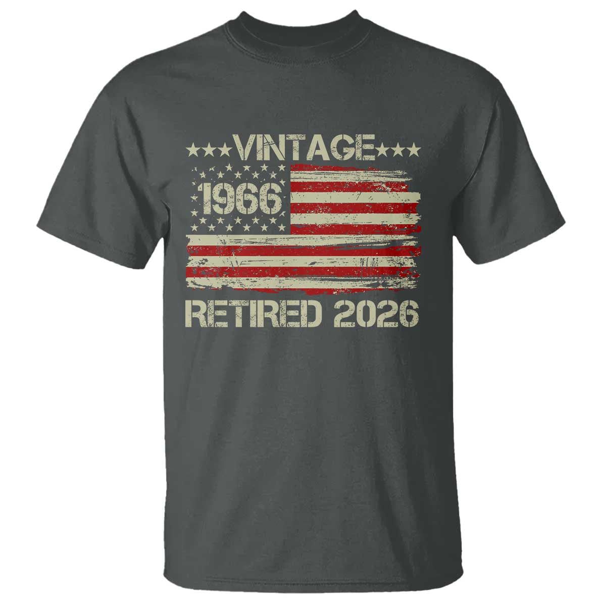60th Birthday Retirement T Shirt Vintage 1966 Retired 2026 American Flag
