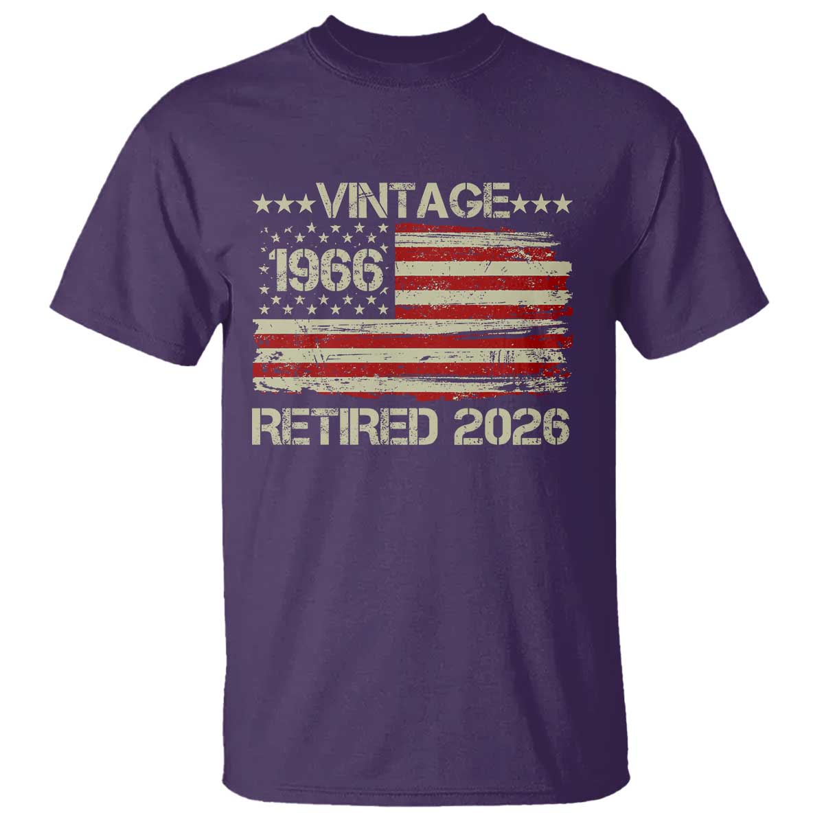 60th Birthday Retirement T Shirt Vintage 1966 Retired 2026 American Flag