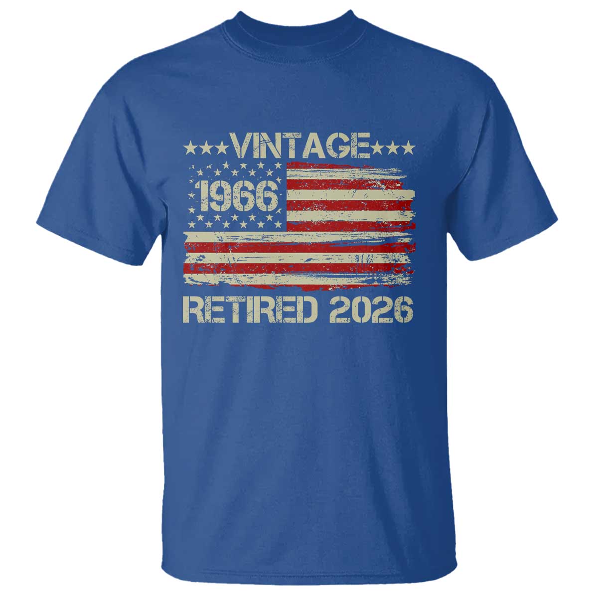 60th Birthday Retirement T Shirt Vintage 1966 Retired 2026 American Flag