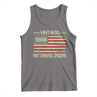 60th Birthday Retirement Tank Top Vintage 1966 Retired 2026 American Flag