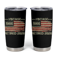 60th Birthday Retirement Tumbler Cup Vintage 1966 Retired 2026 American Flag