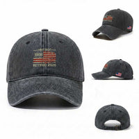 60th Birthday Retirement Washed Cotton Baseball Cap Vintage 1966 Retired 2026 American Flag