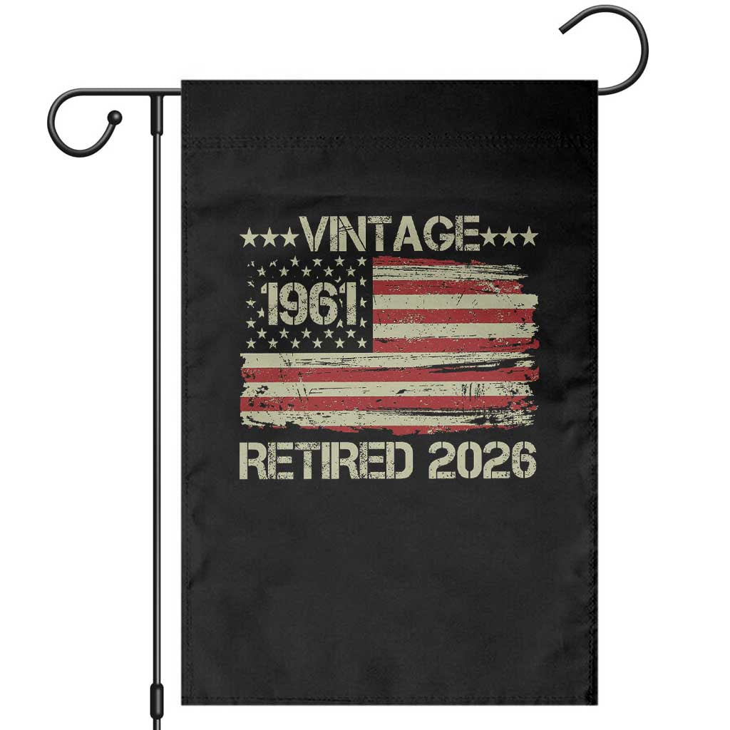 65th Birthday Retirement Garden Flag Vintage 1961 Retired 2026 American Flag