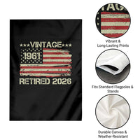 65th Birthday Retirement Garden Flag Vintage 1961 Retired 2026 American Flag