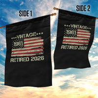 65th Birthday Retirement Garden Flag Vintage 1961 Retired 2026 American Flag