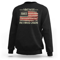 65th Birthday Retirement Sweatshirt Vintage 1961 Retired 2026 American Flag