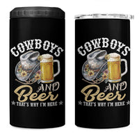 Western 4 in 1 Can Cooler Tumbler Cowboys And Beer That's Why I'm Here Funny Saying - Wonder Print Shop