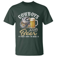 Western T Shirt Cowboys And Beer That's Why I'm Here Funny Saying - Wonder Print Shop