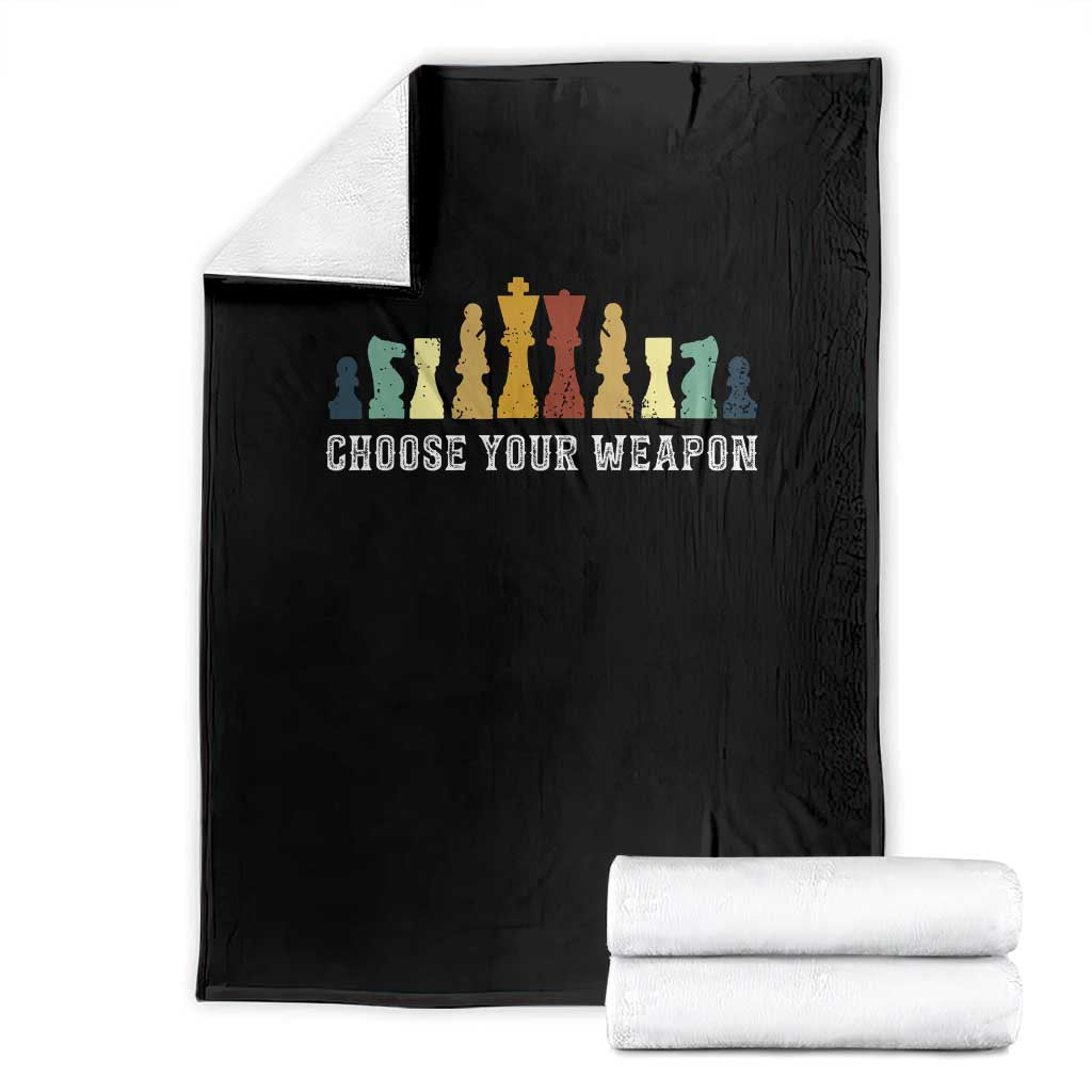 Chess Lover Throw Blanket Choose Your Weapon Retro Vintage