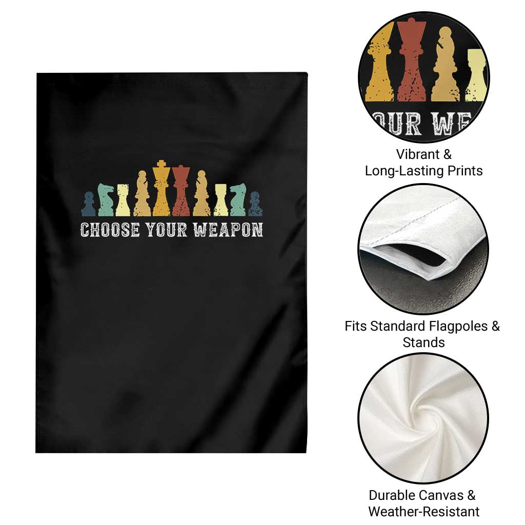 Chess Lover Garden Flag Choose Your Weapon Retro Vintage