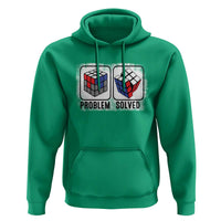 Competitive Puzzle Cube Rubik Hoodie Problem Solved Vintage Speed Cubing - Wonder Print Shop