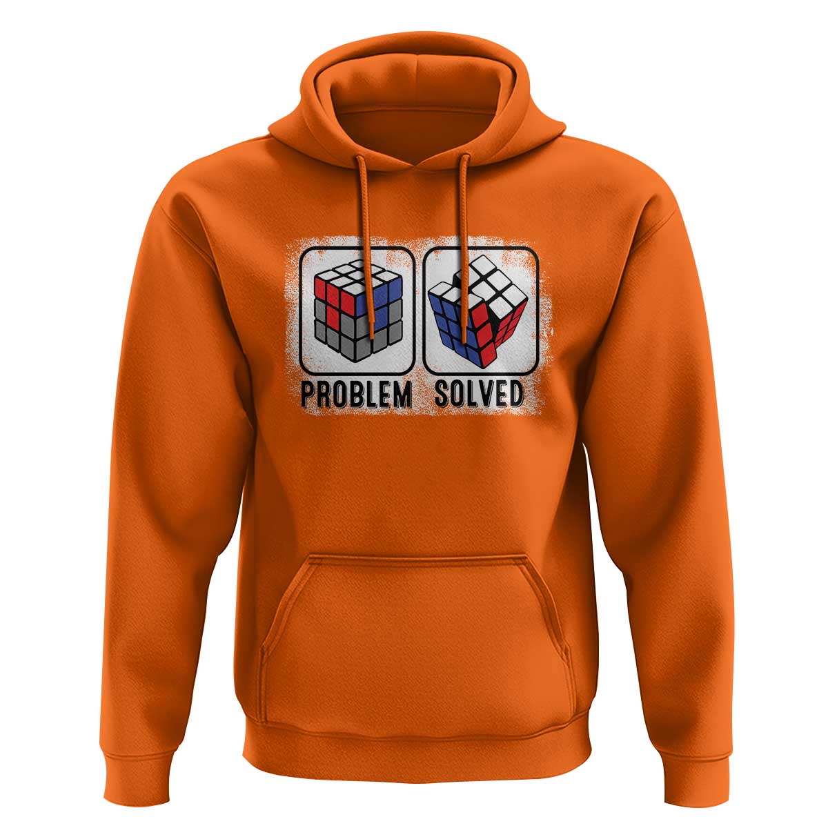 Competitive Puzzle Cube Rubik Hoodie Problem Solved Vintage Speed Cubing - Wonder Print Shop