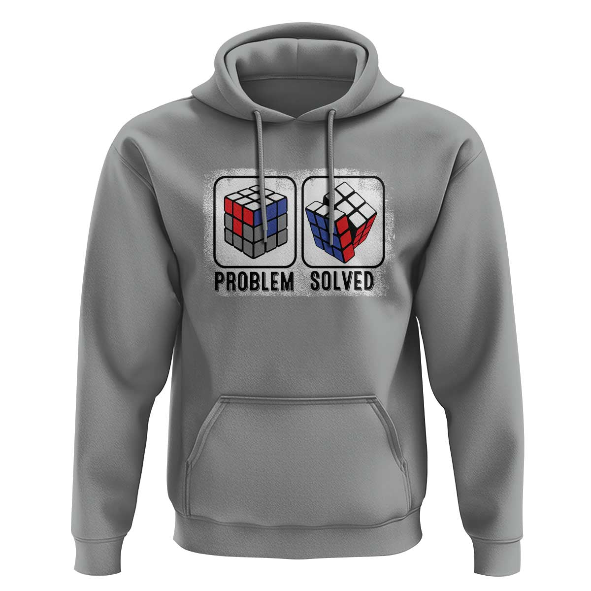 Competitive Puzzle Cube Rubik Hoodie Problem Solved Vintage Speed Cubing - Wonder Print Shop