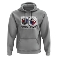 Competitive Puzzle Cube Rubik Hoodie Problem Solved Vintage Speed Cubing - Wonder Print Shop
