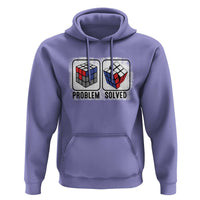 Competitive Puzzle Cube Rubik Hoodie Problem Solved Vintage Speed Cubing - Wonder Print Shop