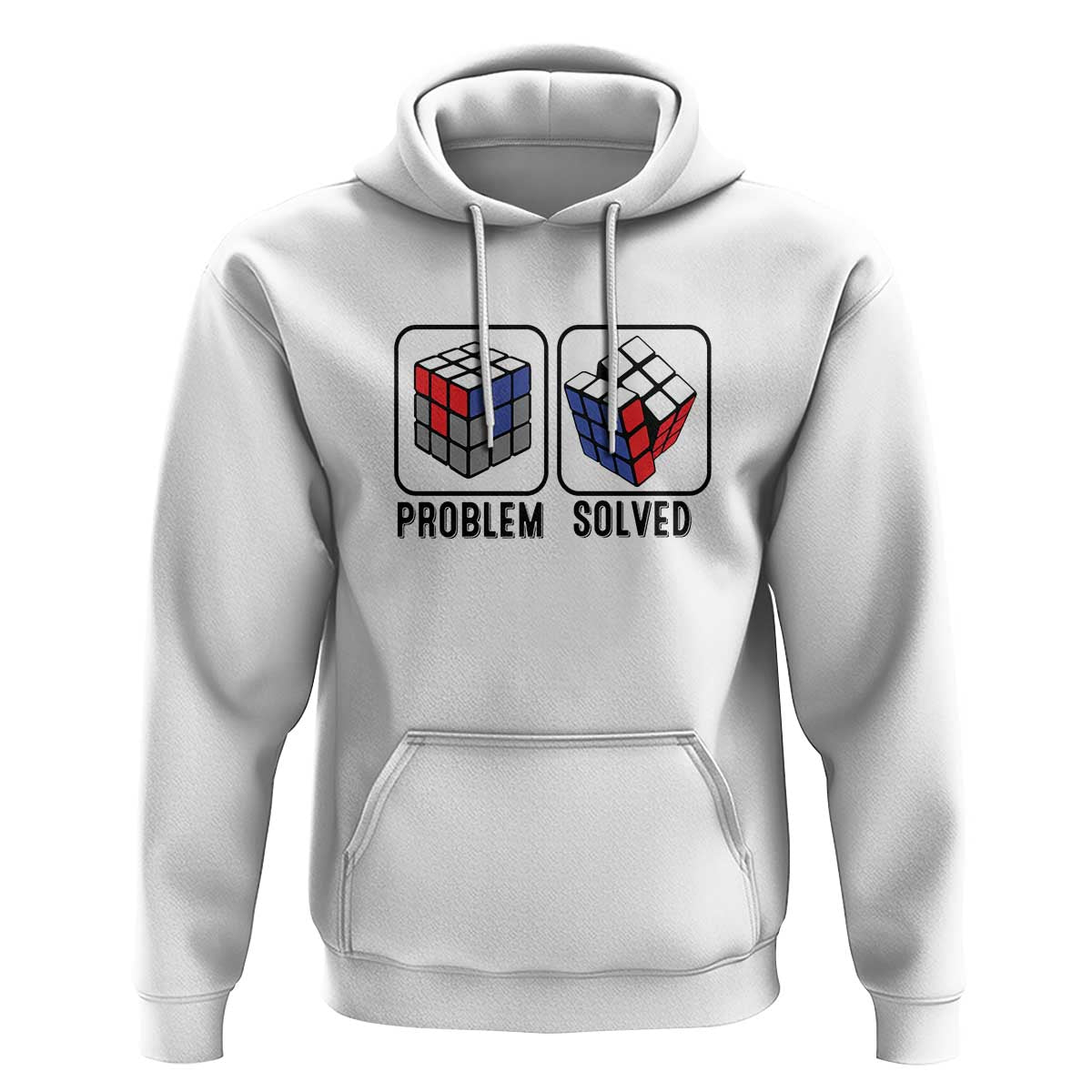 Competitive Puzzle Cube Rubik Hoodie Problem Solved Vintage Speed Cubing - Wonder Print Shop