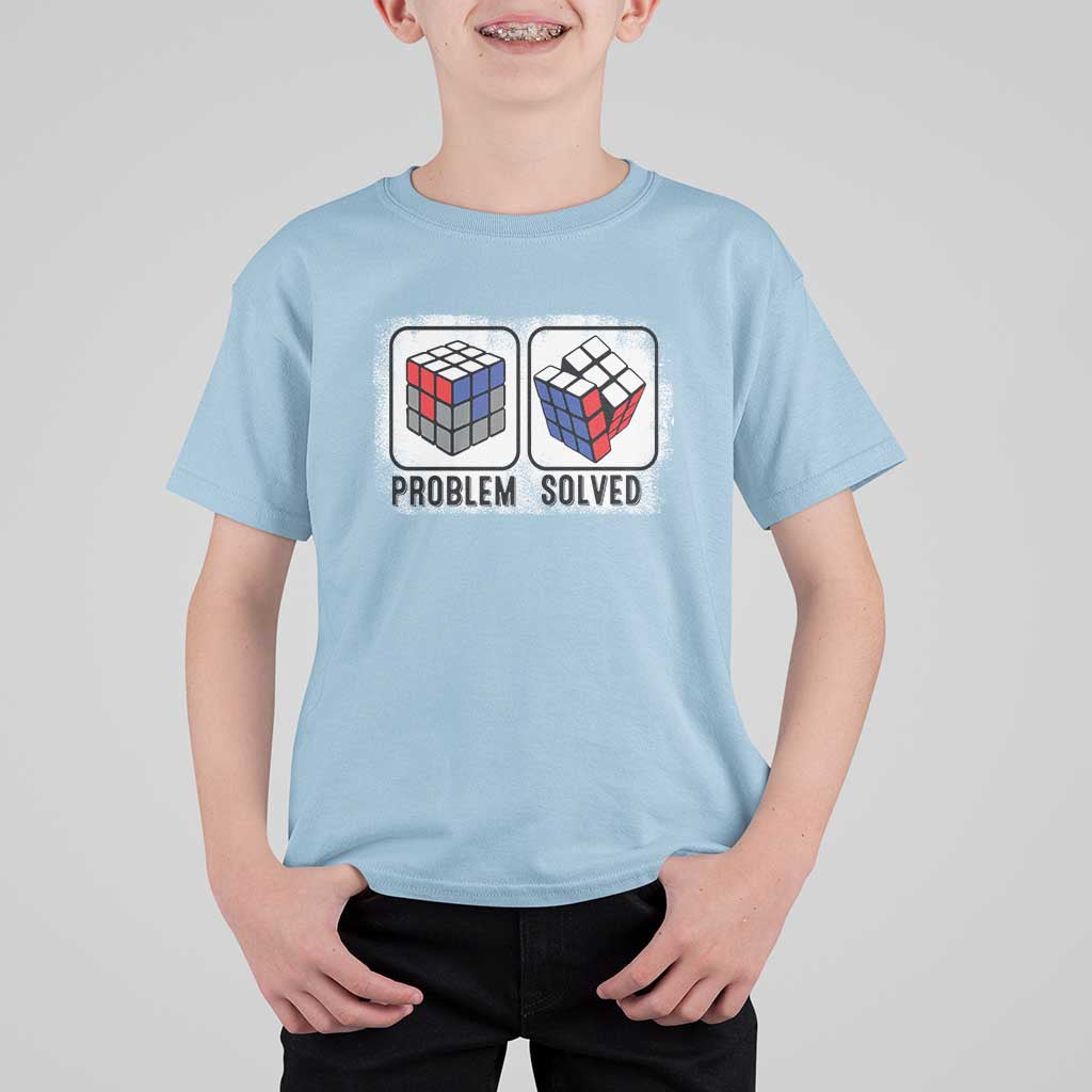 Competitive Puzzle Cube Rubik T Shirt For Kid Problem Solved Vintage Speed Cubing - Wonder Print Shop
