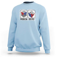Competitive Puzzle Cube Rubik Sweatshirt Problem Solved Vintage Speed Cubing - Wonder Print Shop