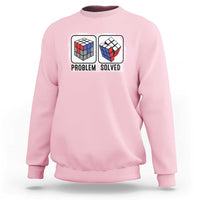 Competitive Puzzle Cube Rubik Sweatshirt Problem Solved Vintage Speed Cubing - Wonder Print Shop