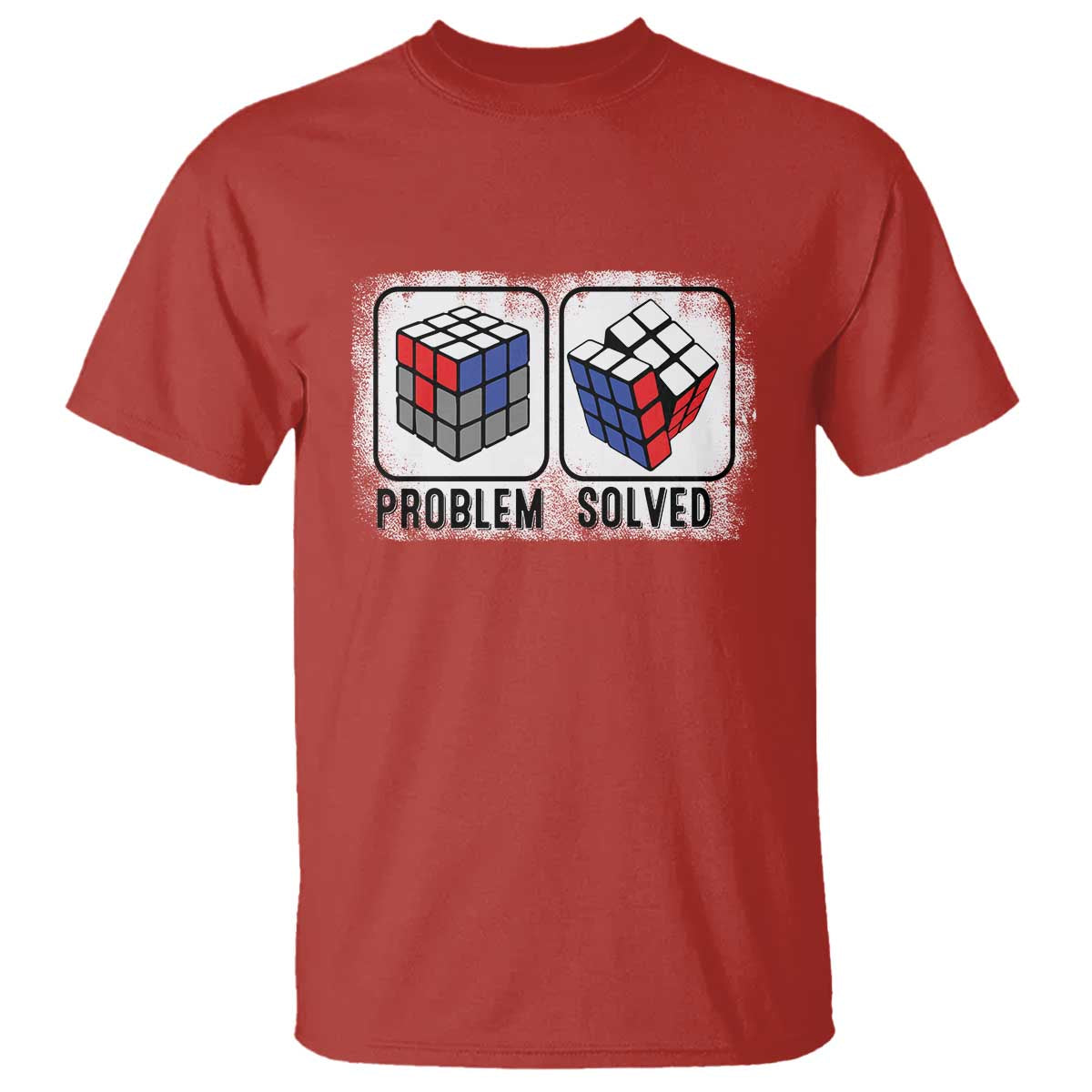 Competitive Puzzle Cube Rubik T Shirt Problem Solved Vintage Speed Cubing - Wonder Print Shop