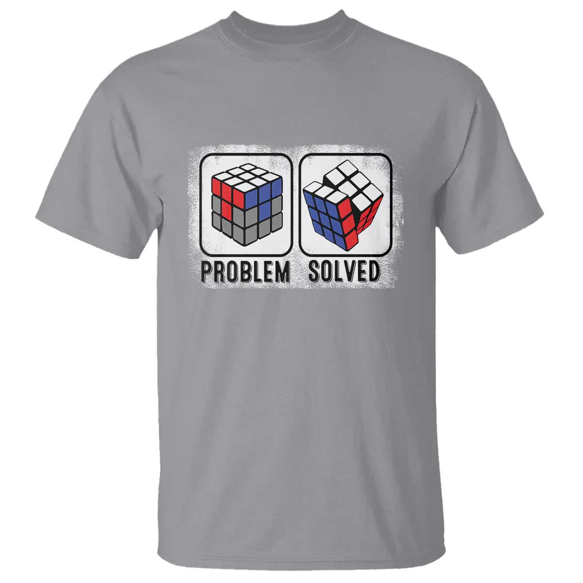 Competitive Puzzle Cube Rubik T Shirt Problem Solved Vintage Speed Cubing - Wonder Print Shop